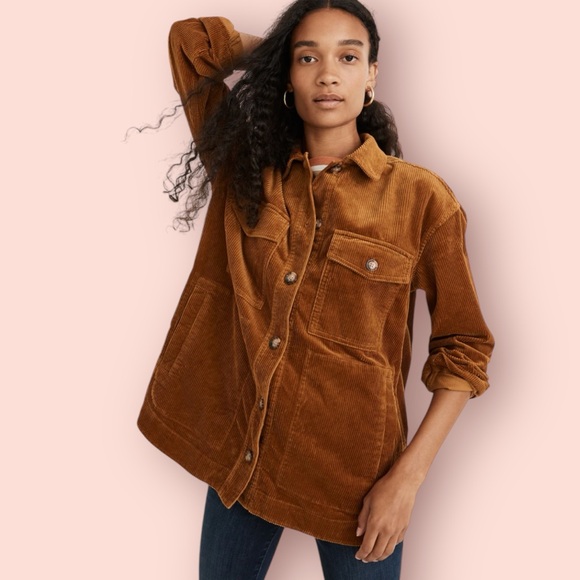 Madewell Jackets & Blazers - MADEWELL Corduroy Yorkway Shirt-Jacket in Antique Gold